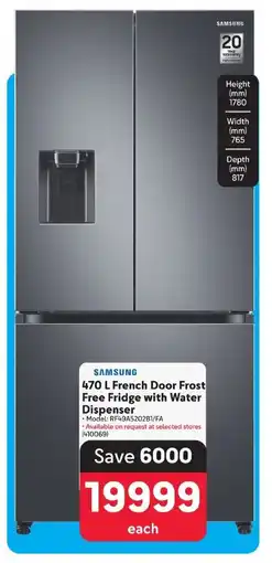 Makro SAMSUNG French Door Frost Free Fridge with Water Dispenser offer