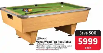 Makro Shoot Vegas Wood Top Pool Table offer