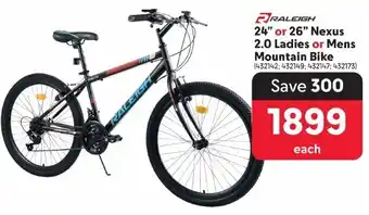 Makro RALEIGH 24" or 26" Nexus 2.0 Ladies or Mens Mountain Bike offer