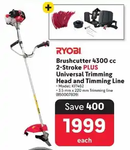 Makro RYOBI Brushcutter 4300 cc 2-Stroke PLUS Universal Trimming Head and Timming Line offer