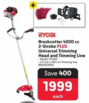 Makro RYOBI Brushcutter 4300 cc 2-Stroke PLUS Universal Trimming Head and Timming Line offer