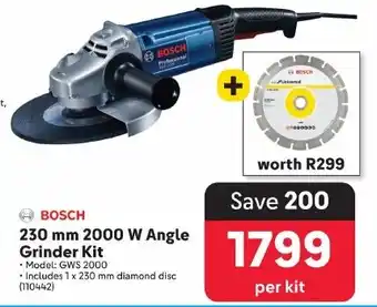 Makro BOSCH 2000 W Angle Grinder Kit offer