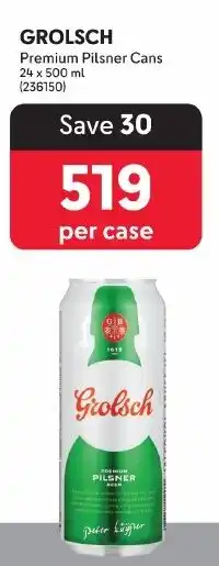 Makro GROLSCH Premium Pilsner Cans offer