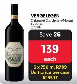 Makro VERGELEGEN Cabernet Sauvignon/Merlot offer