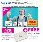 Game Samsung 50" UHD Smart TV 50TU7000-On My Gig 5 Top Up (36 Month) offer