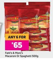 Game Fatti's & Moni's Macaroni Or Spaghetti-For Any 6 x 500g offer