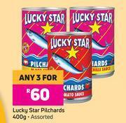 Game Lucky Star Pilchards Assorted-For Any 3 x 400g offer