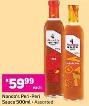 Game Nando's Peri Peri Sauce Assorted-500ml Each offer