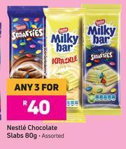 Game Nestle Chocolate Slabs Assorted-For Any 3 x 80g offer