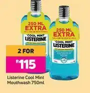 Game Listerine Cool Mint Mouthwash-For 2 x 750ml offer
