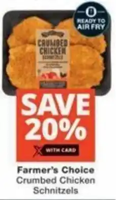 Checkers Hyper Farmer's Choice Crumbed Chicken Schnitzels offer