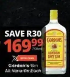 Checkers Hyper Gordon's Gin All Variants offer