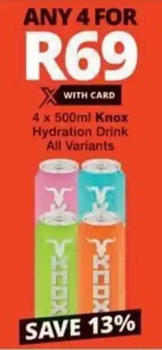 Checkers Hyper Knox Hydration Drink All Variants offer