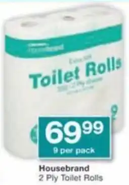 Checkers Hyper Housebrand 2 Ply Toilet Rolls offer