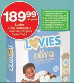 Checkers Hyper Lovies Ultra Disposable Premium Nappies Value Pack offer