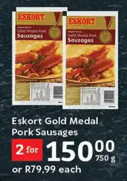 Oxford Freshmarket Eskort Gold Medal Pork Sausages offer