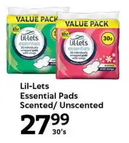 Oxford Freshmarket Lil-Lets Essential Pads Scented/Unscented offer