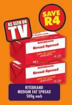 Shoprite Ritebrand medium fat spread offer