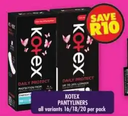 Shoprite Kotex pantyliners all variants offer