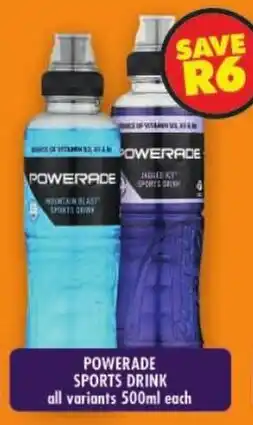 Shoprite Powerade sports drink all variants offer