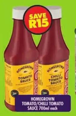 Shoprite Homegrown tomato/chilli tomato sauce offer