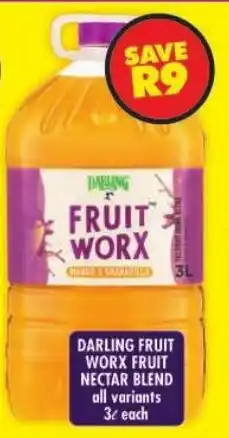 Shoprite Darling fruit worx fruit nectar blend all variants offer