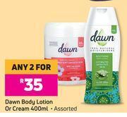 Game Dawn Body Lotion Or Cream Assorted-For Any 2 x 400ml offer