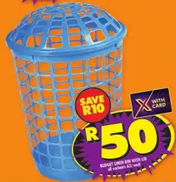 Shoprite Budget linen bin with lid all variants offer