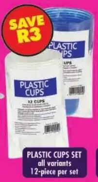 Shoprite Plastic cups set all variants offer