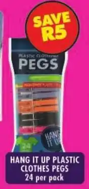 Shoprite Hang it up plastic clothes pegs offer