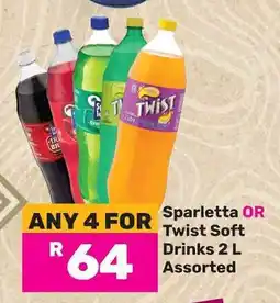 Game Sparletta OR Twist Soft Drinks Assorted offer