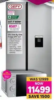 Game Defy 55L Side By Side Fridge DFF447 + 20L Microwave offer
