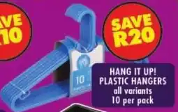 Shoprite Hang it up! plastic hangers all variants offer