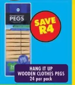 Shoprite Hang it up wooden clothes pegs offer