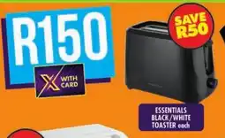 Shoprite Essentials black/white toaster offer