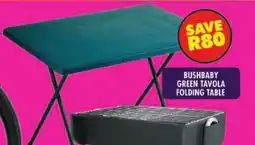 Shoprite Bushbaby green tavola folding table offer