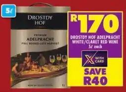 Shoprite Drostdy hof adelpracht white/ claret red wine offer