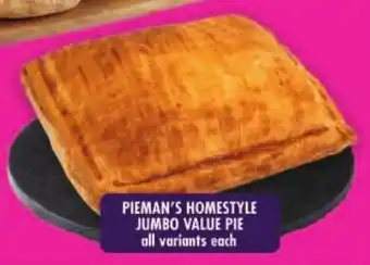 Shoprite Pieman's homestyle jumbo value pie all variants offer