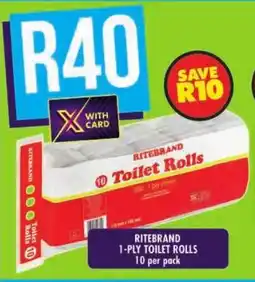 Shoprite Ritebrand 1-ply toilet rolls offer