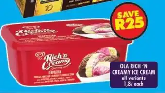 Shoprite Ola rich 'n creamy ice cream all variants offer