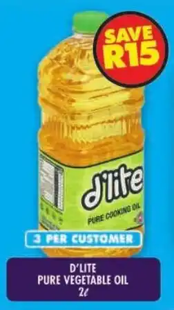 Shoprite D'lite pure vegetable oil offer