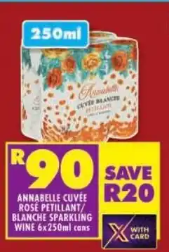 Shoprite Annabelle cuvée rose petillant/ blanche sparkling wine cans offer