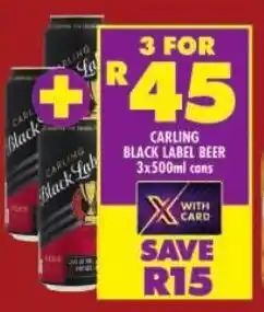 Shoprite Carling black label beer cans offer