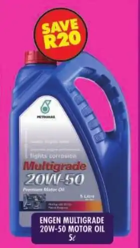 Shoprite Engen multigrade 20w-50 motor oil offer