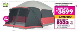 Game Camp Master Family Cabin 800 Tent offer