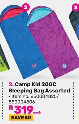 Game Camp Kid 200C Sleeping Bag Assorted offer