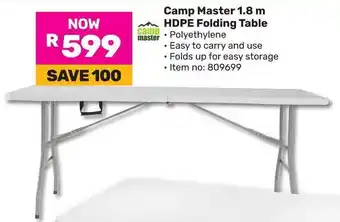 Game Camp Master HDPE Folding Table offer