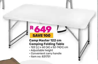 Game Camp Master Camping Folding Table offer