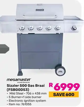 Game Megamaster Sizzler 500 Gas Braai offer