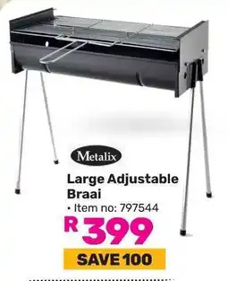 Game Metalix Large Adjustable Braai offer